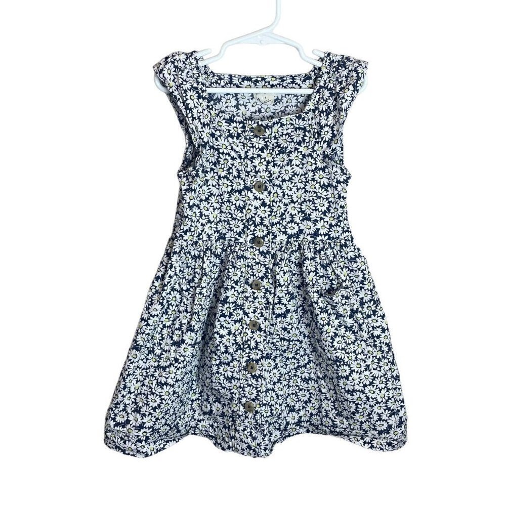 Crewcuts Girls 5 Dress Blue Floral Button Front Classic Summer Spring Easter